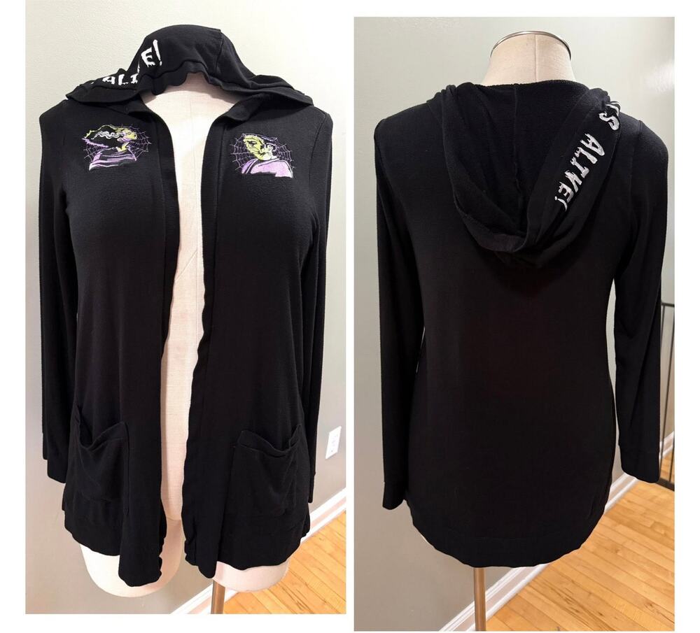 Torrid 2 (2X) Universal Monsters Bride of Frankenstein ITS ALIVE Hooded Cardigan